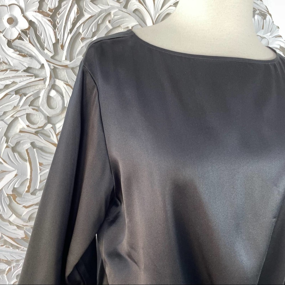 {Cinq a Sept} Scarlett Silk Satin Tie-Front Long Sleeve Blouse, Size S, NWT - Picture 3 of 9